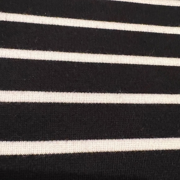 Max Studio Black & White Striped 3/4 Sleeve Shift Dress - Picture 6 of 15